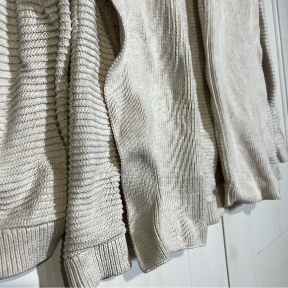 L.L. Bean Women's Open Front Cardigan Size Medium White - Picture 4 of 8